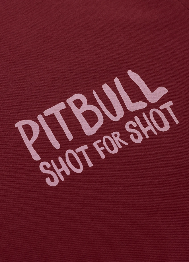 Koszulka męska T-Shirt Pit Bull Pitbull Shot For Shot bordowa