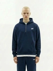 Bluza męska z kapturem half-zip Prosto Big Log Infinity granatowa