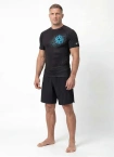 Koszulka męska rashguard Pitbull Ray czarna/niebieska