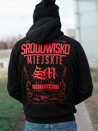 Bluza męska z kapturem Środowisko Miejskie Theme czarno/czerwona