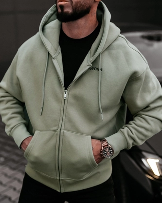 Bluza męska rozpinana z kapturem Olavoga Evlo zielona