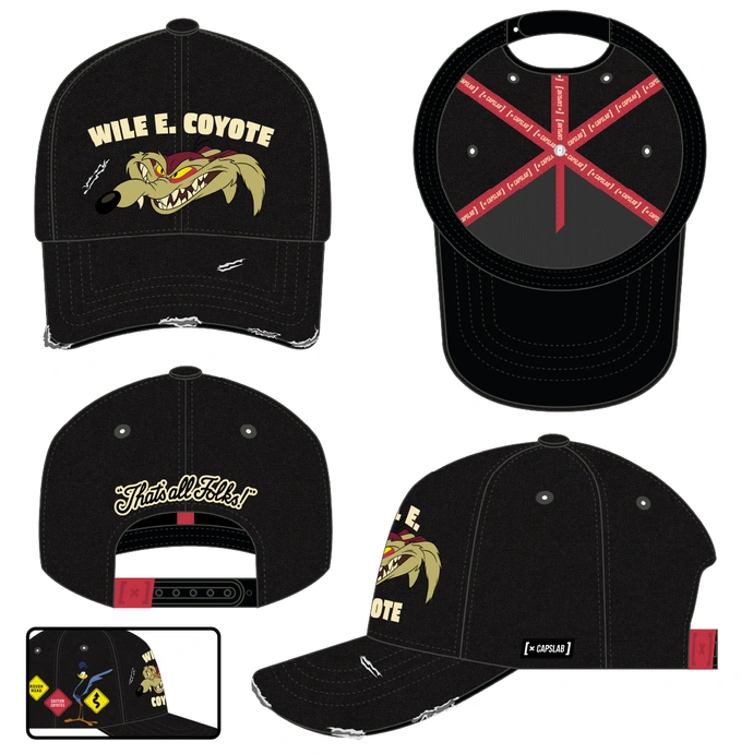 Czapka z daszkiem Capslab Looney Tunes Coyote czarna