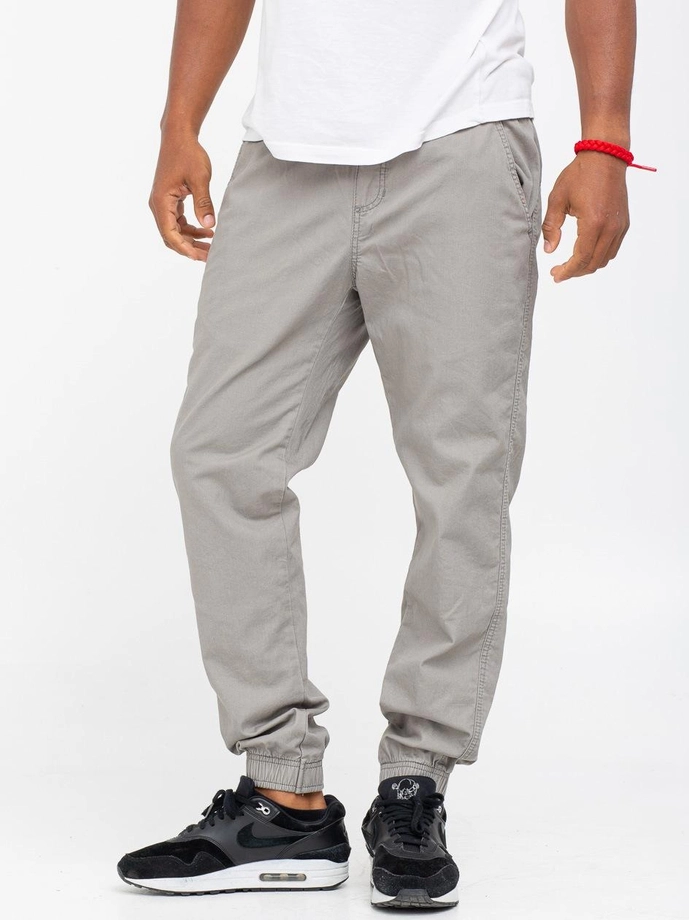 Spodnie Materiałowe męskie Jogger Jigga Wear Crown jasno szare
