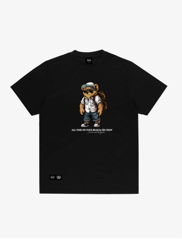 Koszulka męska t-shirt Środowisko Miejskie All time on tour Bear czarna