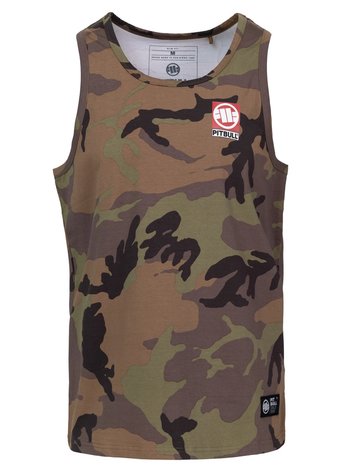 Koszulka męska tank top Pitbull Small Hilltop woodland camo