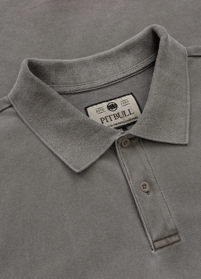 Koszulka męska Polo Pitbull Pique Small Logo Washed brązowa