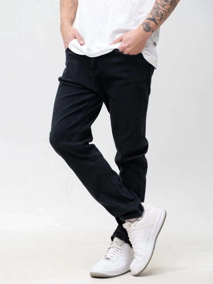 Spodnie męskie Jeans Jigga Wear Mini Haft Logo czarne