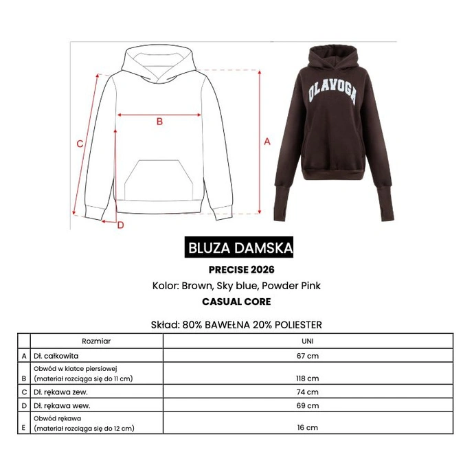 Bluza damska OLAVOGA PRECISE brązowa