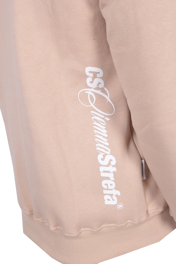 Bluza męska z kapturem Ciemna Strefa CS Herb beżowy