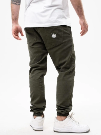 Spodnie męskie Jogger Jigga Wear Crown Military Green zielone