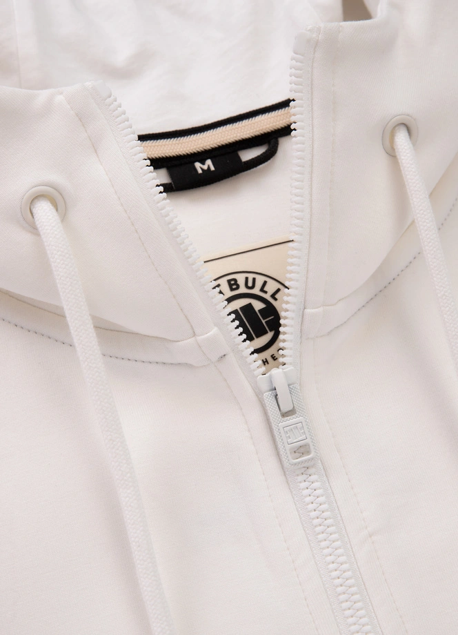 Bluza męska z kapturem Pitbull Pit Bull Sampson ZIP biała