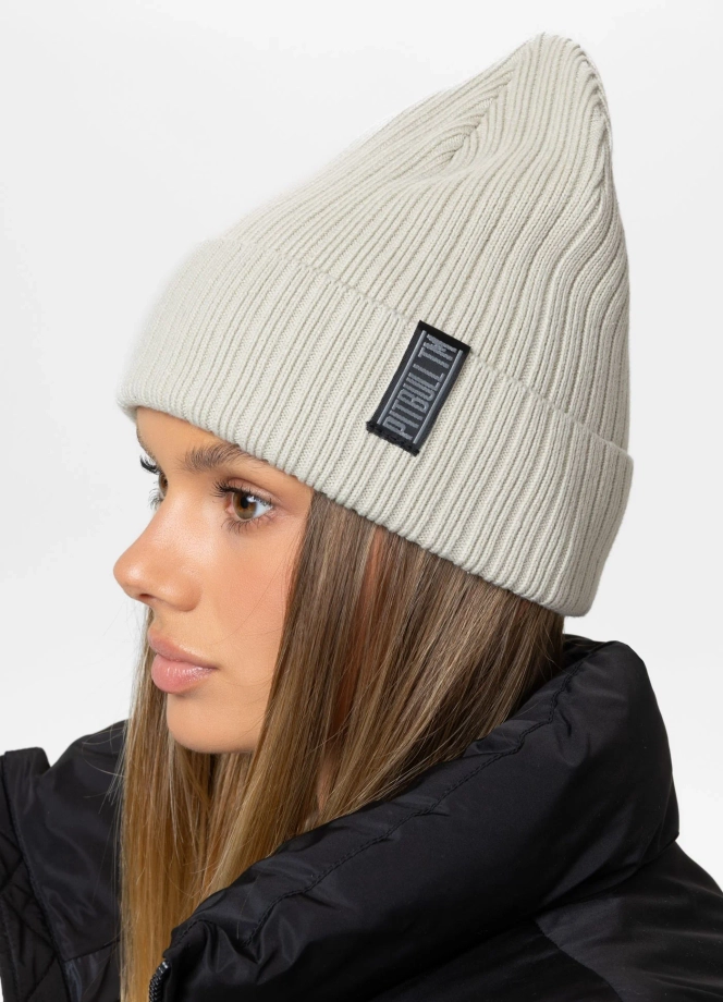 Czapka zimowa Pitbull Beanie Silvas Pitbull TM kremowa