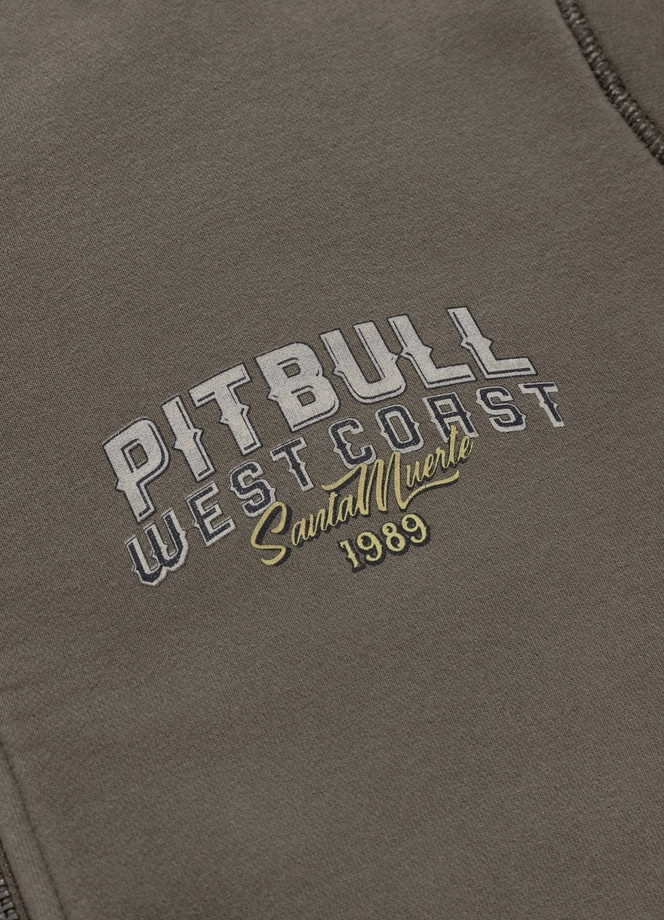 Bluza męska rozpinana z kapturem Pitbull Santa Muerte zielona