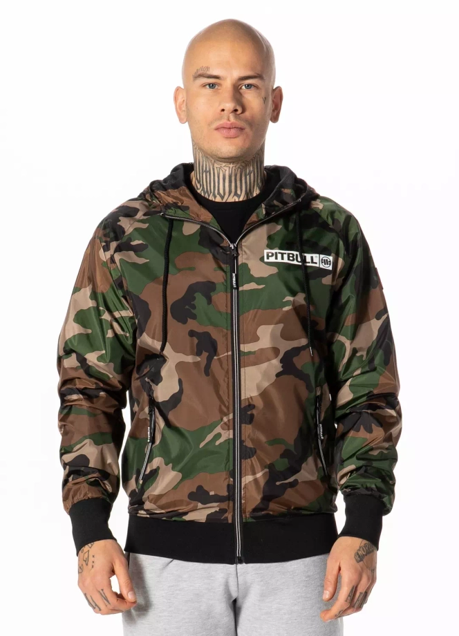 Kurtka męska wiosenna przejściowa Pit Bull Athletic Hilltop Nylon Jacket wiatrówka zielone camo