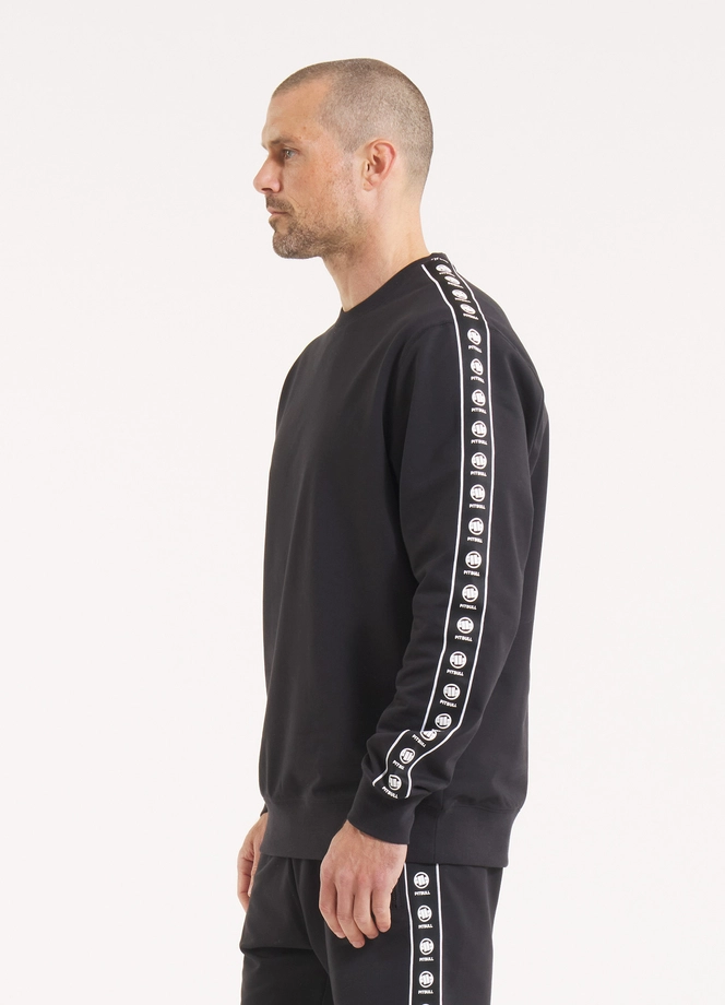 Bluza męska bez kaptura Pitbull Pit Bull Tape Nugget czarna