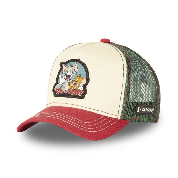Czapka z daszkiem Capslab Tom&Jerry zielono/czerwono/kremowa