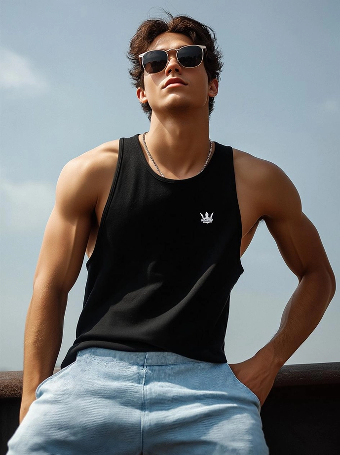 Koszulka męska tank top Jigga Wear Mini Crown czarna