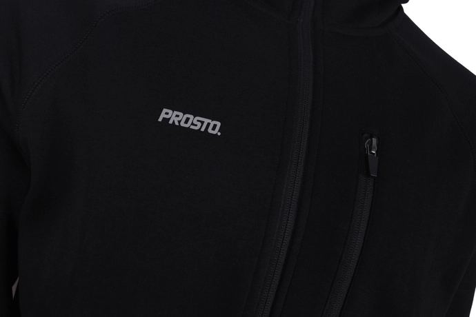 Bluza męska rozpinana z kapturem Prosto Klasyk Tech Zip Speedy czarna