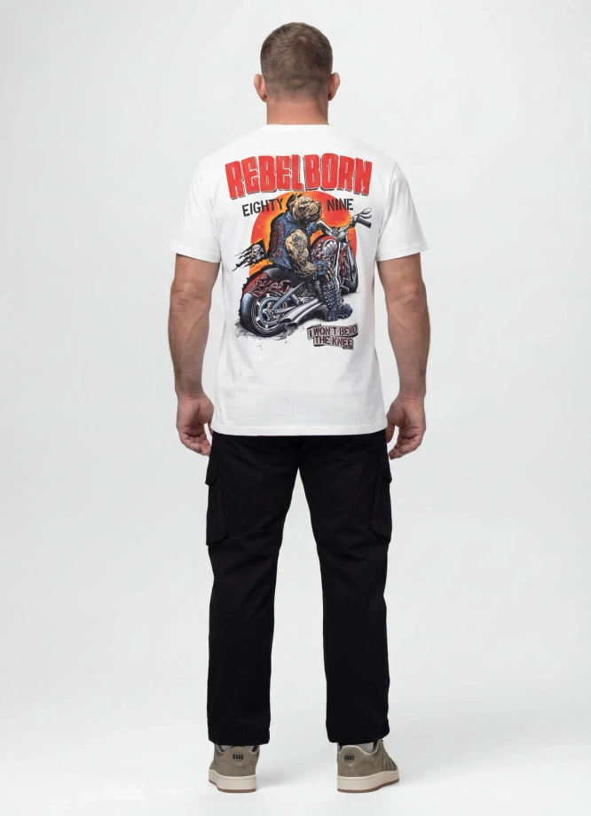 Koszulka męska T-Shirt Pit Bull Rebel Born biała