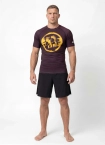 Koszulka męska rashguard Pitbull Logo Palms brązowa