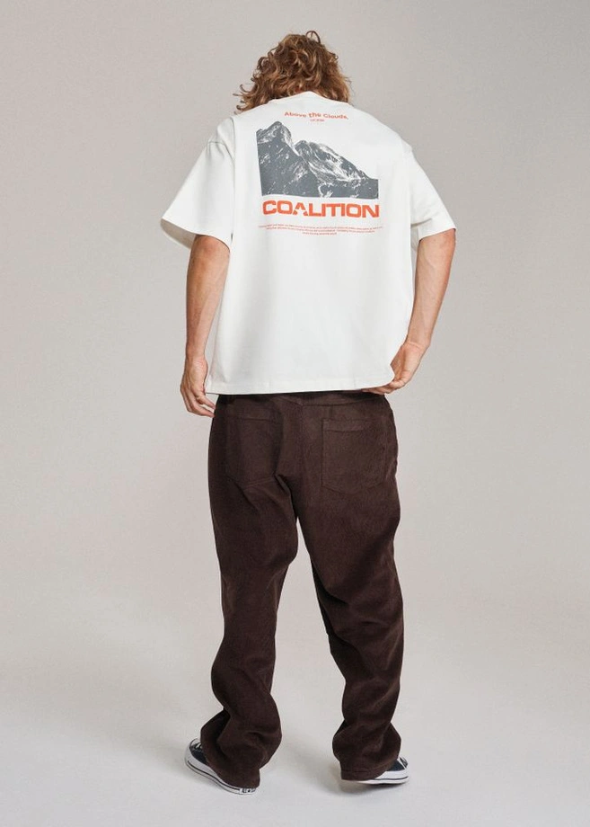 Koszulka męska t-shirt Coalition CLTN Dew kremowa