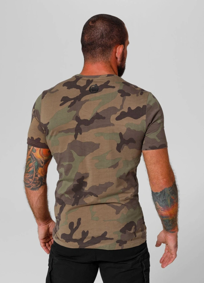 Koszulka męska T-Shirt Pit Bull Pitbull Classic Boxing Slim Fit woodland camo
