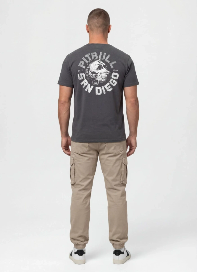 Koszulka męska T-Shirt Pit Bull Pitbull Dog SD grafitowa
