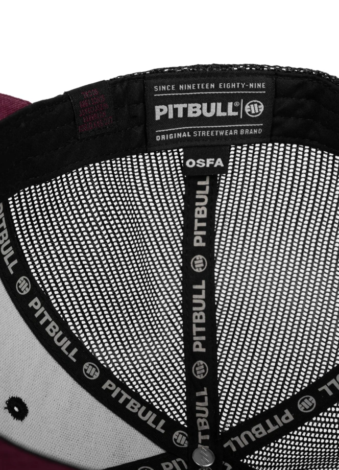 Czapka z daszkiem Snapback Trucker Pit Bull Pitbull San Diego CA czarno/bordowa