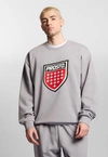 Bluza męska oversize Prosto Big Shield crewneck szara