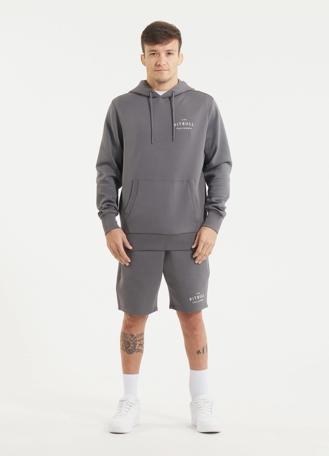 Bluza męska z kapturem Pitbull Pit Bull Sampson grafitowa szara