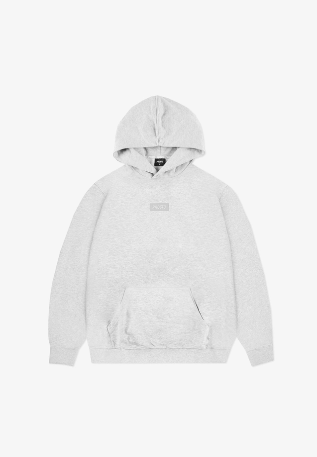 Bluza męska z kapturem oversize Prosto Box szara
