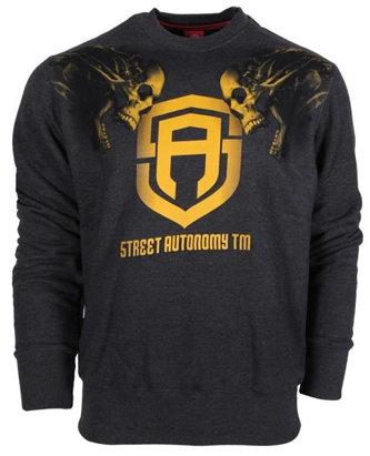 Bluza bez kaptura Street Autonomy Twoheads graphite/yellow