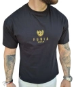 Koszulka męska t-shirt FURIA Haft Muscle Fit czarna