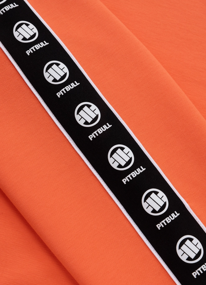 Bluza męska z kapturem Pitbull Pit Bull Tape Nugget ZIP łososiowa pomarańczowa