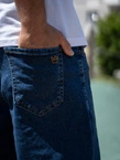 Spodenki szorty męskie jeans Jigga Wear Small Outline Crown niebieskie