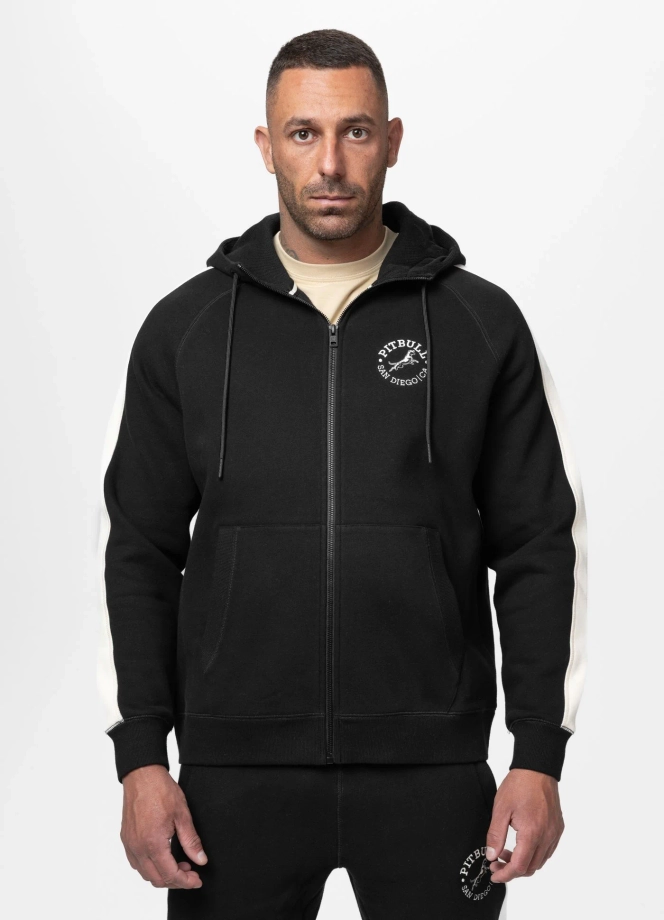 Bluza męska rozpinana z kapturem Pit Bull San Diego CA czarna