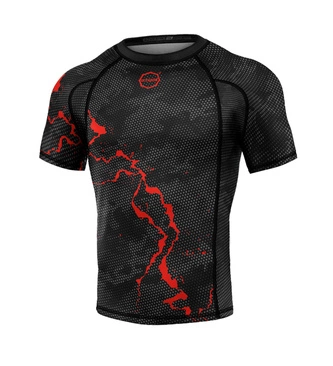 Koszulka męska rashguard Octagon PREMIUM Marble Camo czarno/czerwony