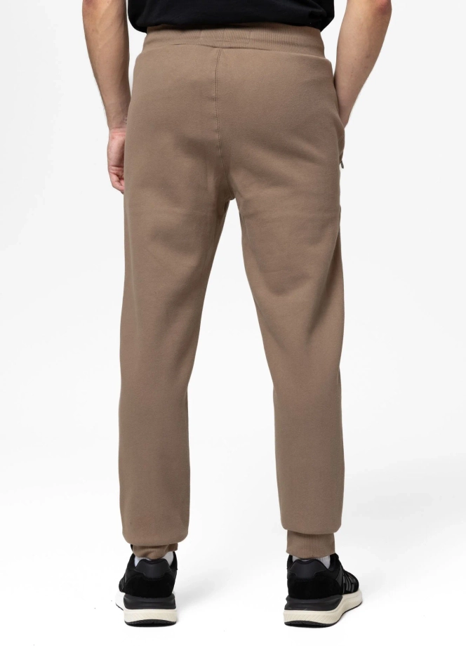 Spodnie męskie dresowe Pit Bull Small Logo HD brązowe