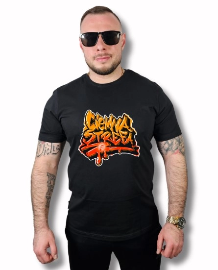 Koszulka męska T-shirt Ciemna Strefa RPK CS Graffiti Orange czarna