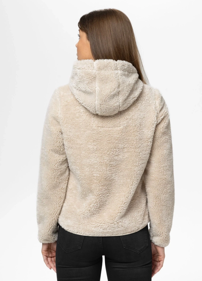 Bluza damska z kapturem Pitbull Aragona beżowa