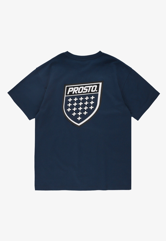 Koszulka męska t-shirt Prosto Big Shield granatowa