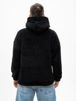 Bluza męska z kapturem Sherpa oversize Jigga Wear Teddy Simple Crown czarna