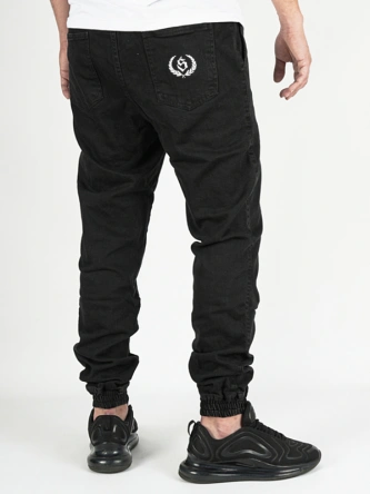 Spodnie męskie jogger jeans Środowisko Miejskie Laur Icon czarne/białe