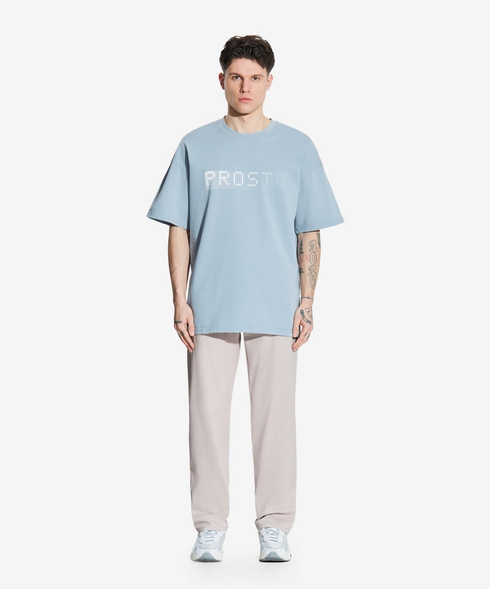 Koszulka męska t-shirt oversize Prosto Blizz jasno niebieska
