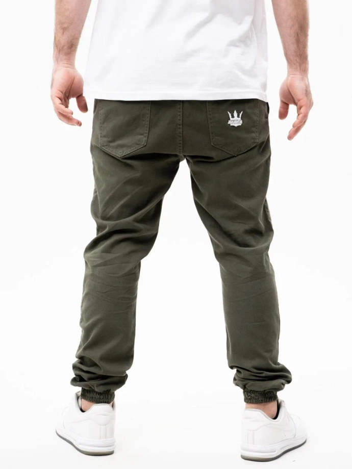 Spodnie męskie Jogger Jigga Wear Crown Military Green zielone
