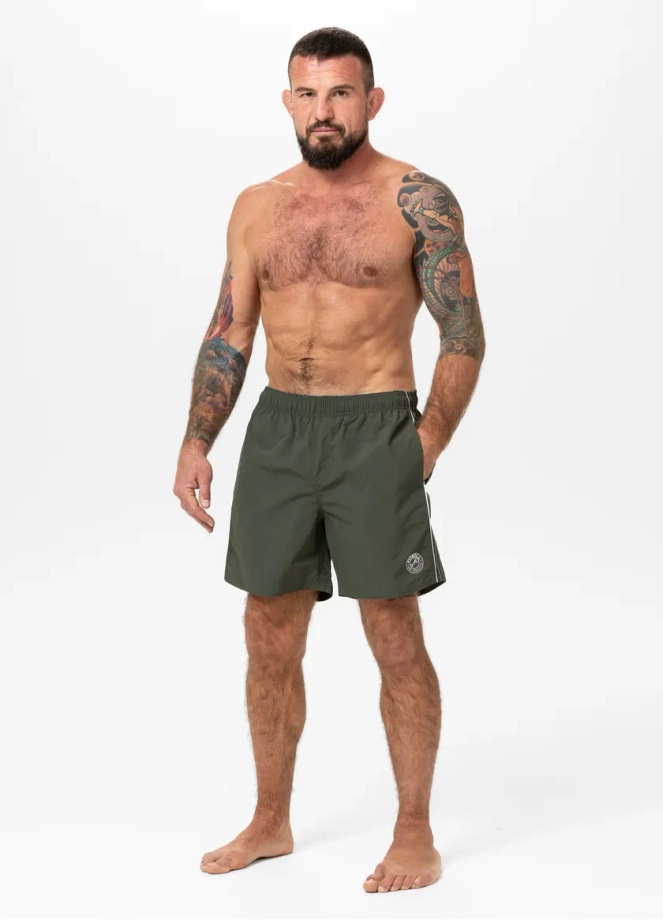Spodenki szorty kąpielowe męskie Pitbull Crownhill ciemno zielone