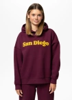 Bluza damska z kapturem Pitbull Tulla San Diego bordowa
