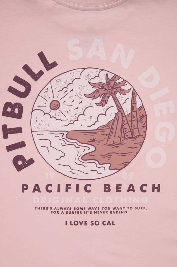 Koszulka damska T-shirt oversize Pit Bull Planet Surf różowa