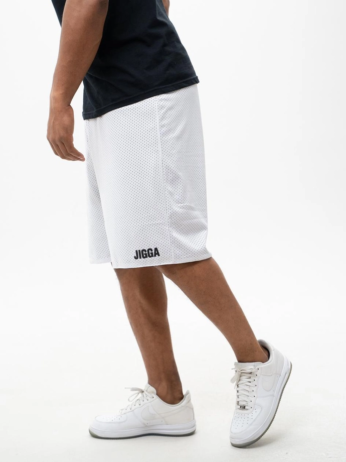 Spodenki szorty męskie dwustronne Jigga Wear Small Outline czarne/białe