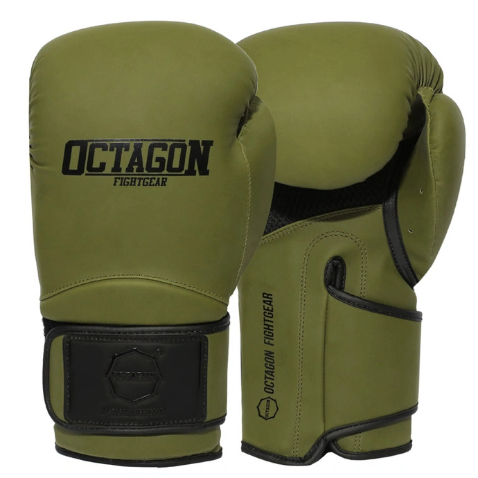 Rękawice bokserskie Octagon Matt khaki zielone